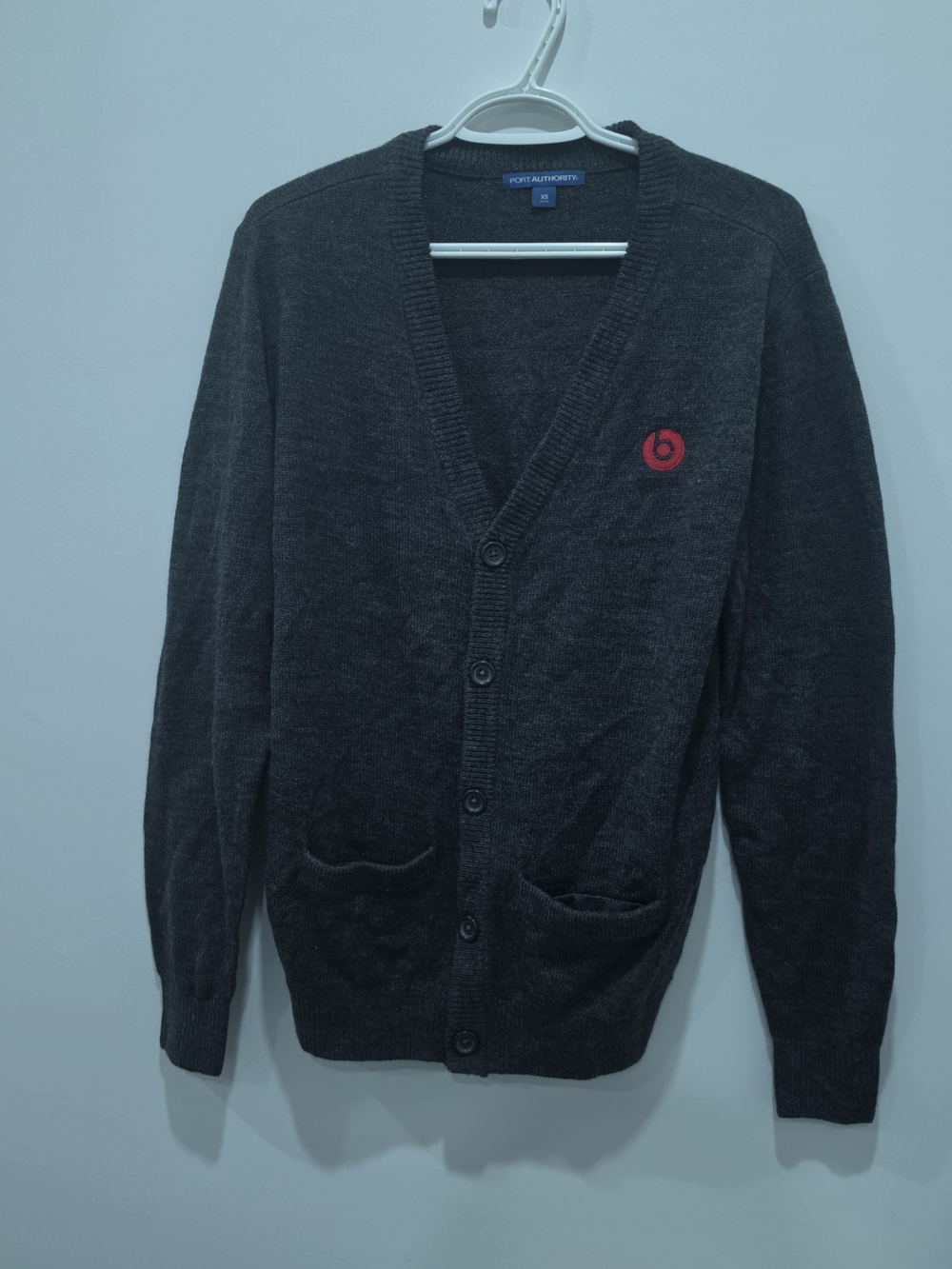 BEATS BY DRE x Port Authority Charcoal Cardigan w Red BEATS Logo -$ NEGOTIABLE